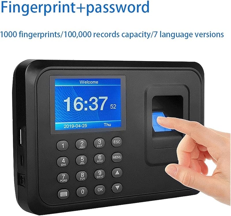 Multi Language Fingerprint Password Attendance Machine 2 4 Inch LCD Screen U Disk Data Download - Image 4