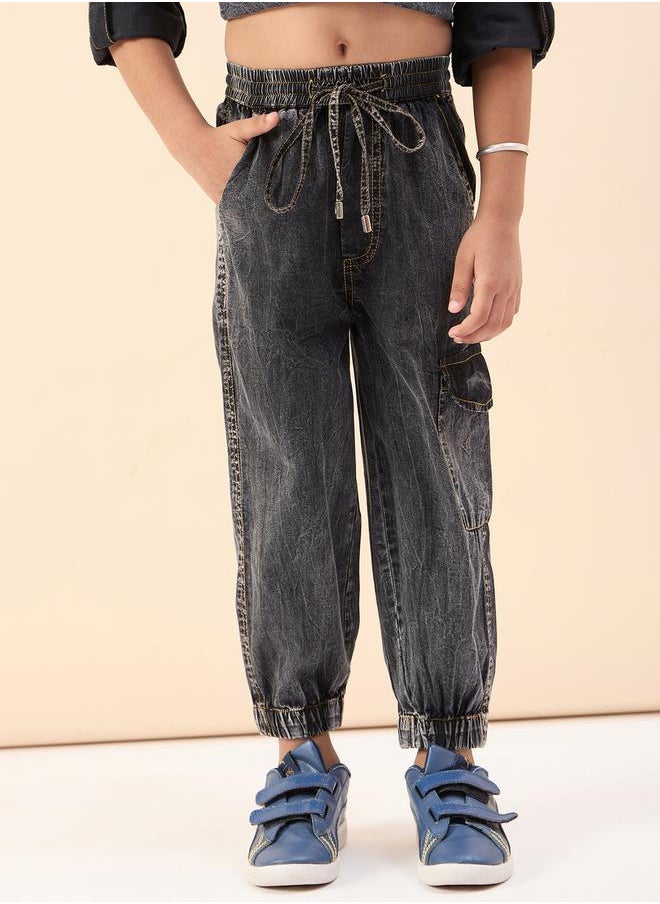 Stylo Bug - Washed Finish Drawstring Cargo Joggers by Styli - Image 1