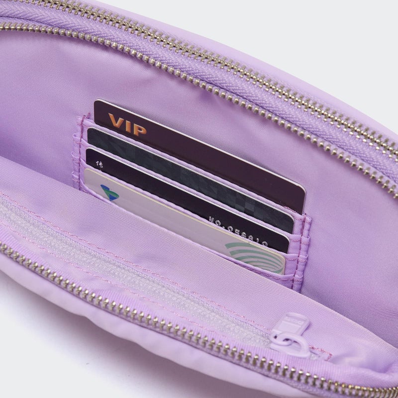 Pander Everywhere Belt Bag for Women, 5 Zipper Pockets Nylon Crossbody Fanny Pack Purse (Lilac Purple). - Image 5