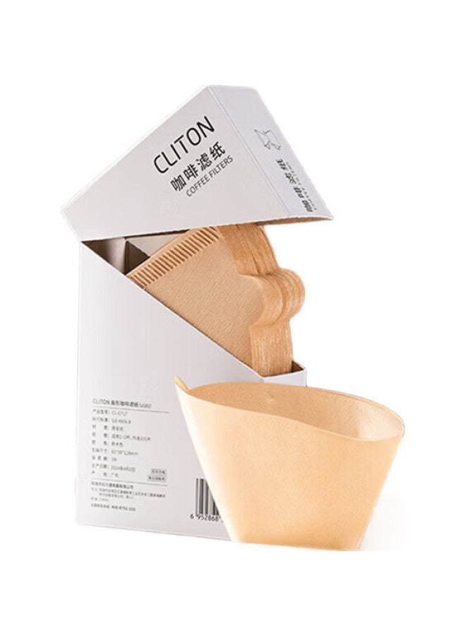 Cliton Fan-Shaped Coffee Filter Paper, Drip-Style Pour-Over Coffee Filter, Filter Cup, Filter Paper For 1-2 Servings, 100 Sheets - Image 3
