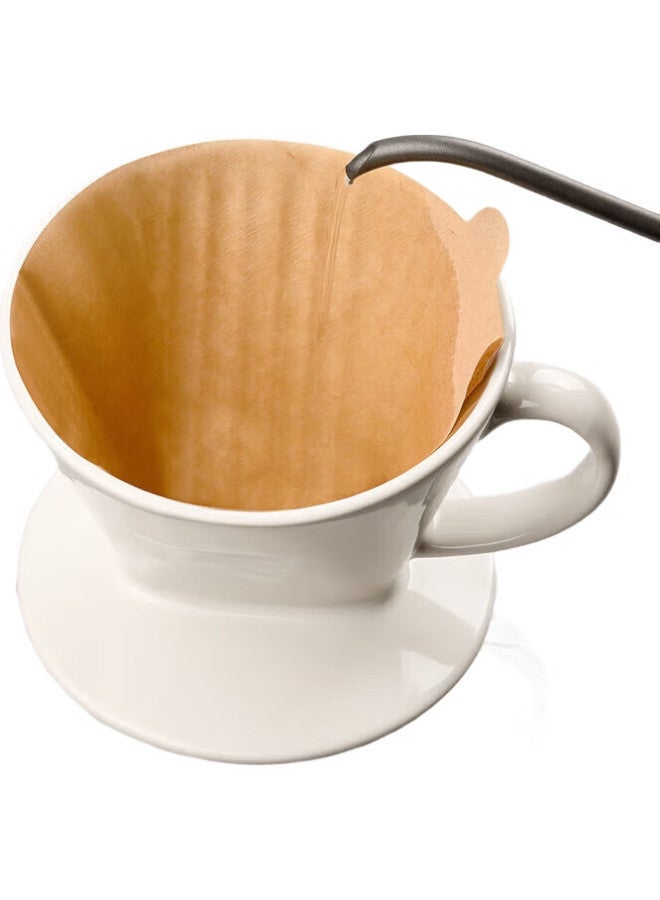 Cliton Fan-Shaped Coffee Filter Paper, Drip-Style Pour-Over Coffee Filter, Filter Cup, Filter Paper For 1-2 Servings, 100 Sheets - Image 1