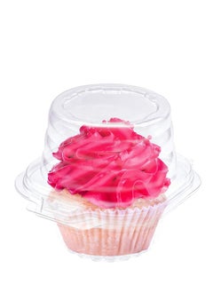SYOSI Individual Cupcake Container, 50 PCS Disposable Clear Plastic Cupcake Boxes with Deep Dome Lids, Muffin Salad Dessert Hamburgers Fruit Cupcake Carriers  - Image 1