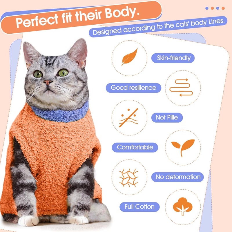 ADNIKIA Sphynx Cat Clothes, Fleece Cat Vest, Warm Fleece Coat for Cat, Hairless cat Shirts Sweaters, Warm and Soft Cat Pajamas Shirt, Fleece Jumpsuit for Cats Puppy, Kitten Hairless Cat Clothes for Cats Only - Image 4