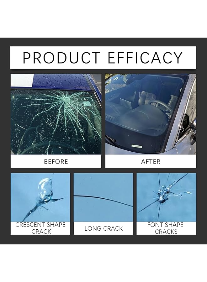 KASTWAVE Windshield Crack Repair Kit, Quick Fix Car Windshield Repair For Chips & Cracks, Weather Resistant Glass Repair Solution (20Ml) - Image 4