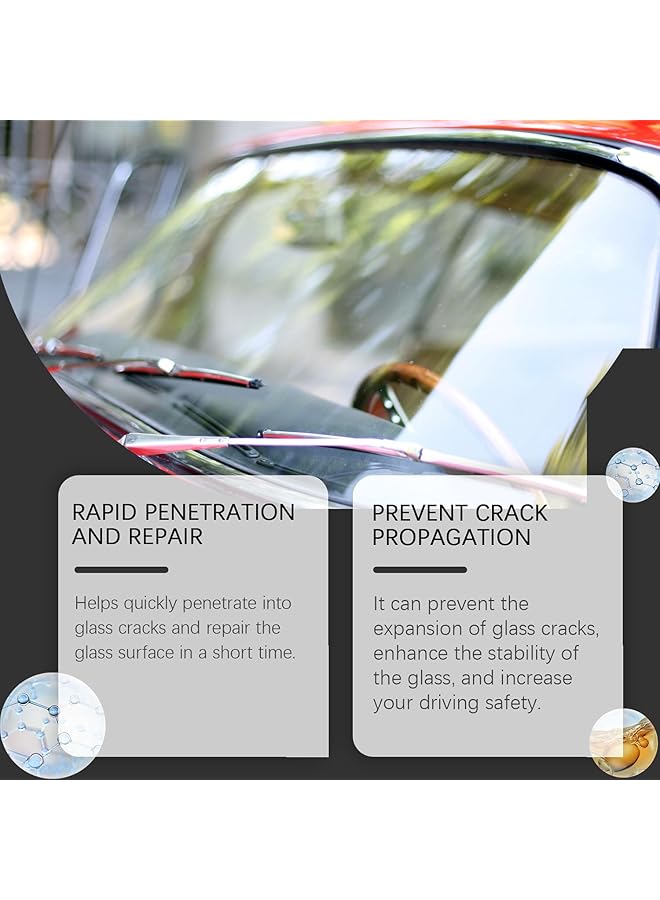KASTWAVE Windshield Crack Repair Kit, Quick Fix Car Windshield Repair For Chips & Cracks, Weather Resistant Glass Repair Solution (20Ml) - Image 5