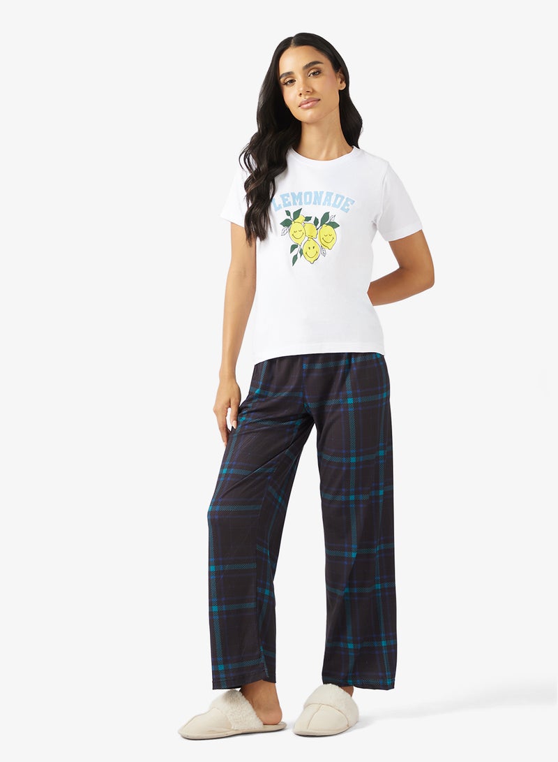 Ginger Cotton Graphic T-shirt & Pyjama Set - Image 5