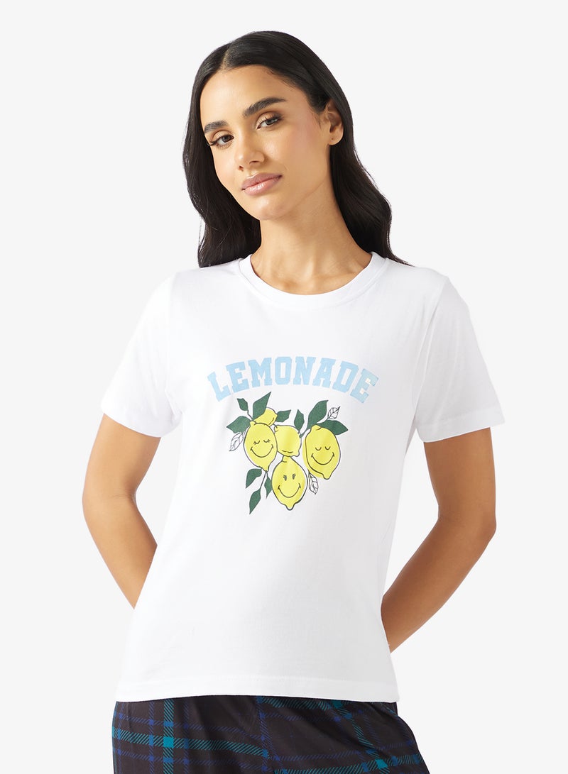 Ginger Cotton Graphic T-shirt & Pyjama Set - Image 3