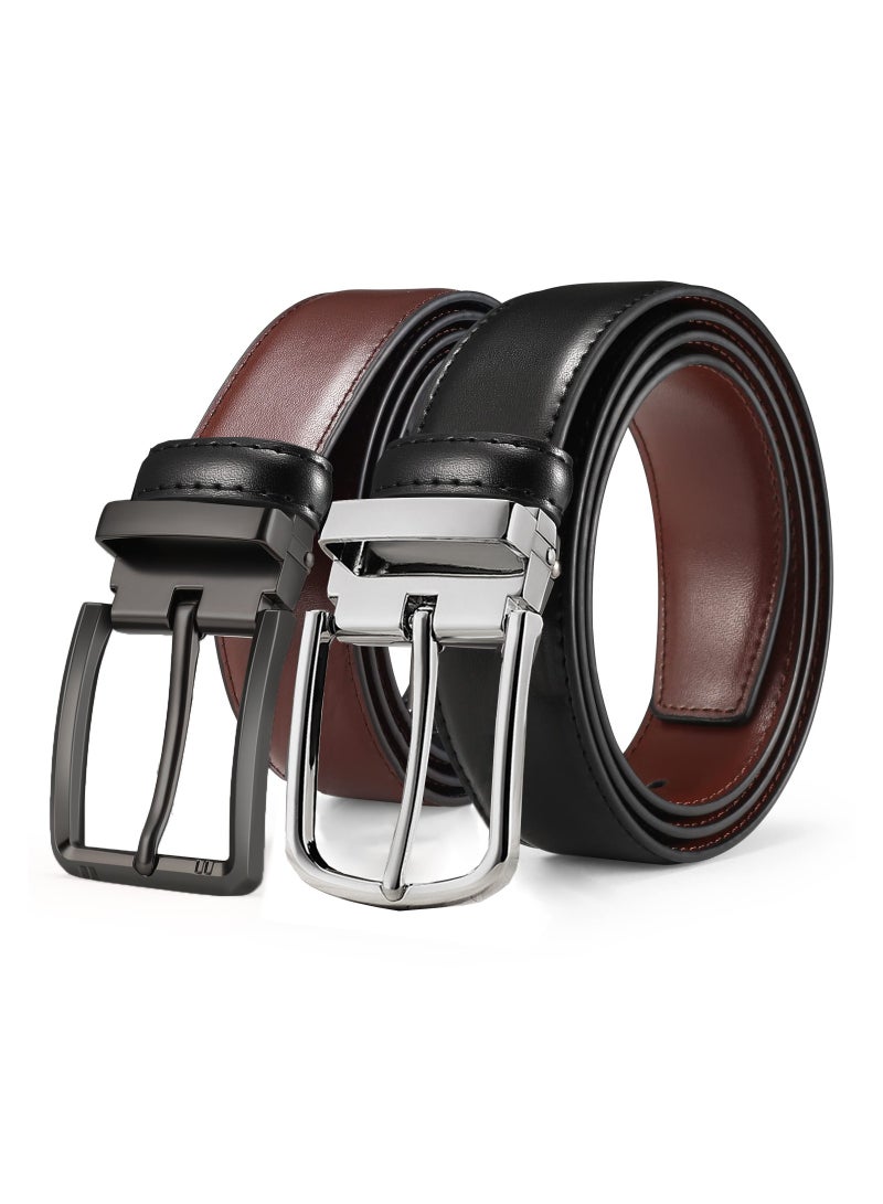 Barakah Men's Belt, Reversible Leather Belt, Mens Belt Full Grain Genuine Leather Belts, 1 3/8" For Mens Dress Casual Golf Pants Shirts - Image 1