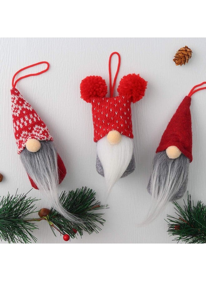 دي- فانتيكس مجموعة من 6 زينة عيد الميلاد من D-FantiX Gnome، مصنوعة يدويًا من تماثيل Tomte السويدية المزخرفة، زينة عيد الميلاد المحشوة، شجرة معلقة على شكل سانتا كلوز إسكندنافي، ديكور طاولة المنزل 2024 - Image 2
