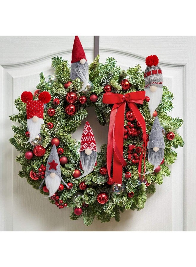 دي- فانتيكس مجموعة من 6 زينة عيد الميلاد من D-FantiX Gnome، مصنوعة يدويًا من تماثيل Tomte السويدية المزخرفة، زينة عيد الميلاد المحشوة، شجرة معلقة على شكل سانتا كلوز إسكندنافي، ديكور طاولة المنزل 2024 - Image 4