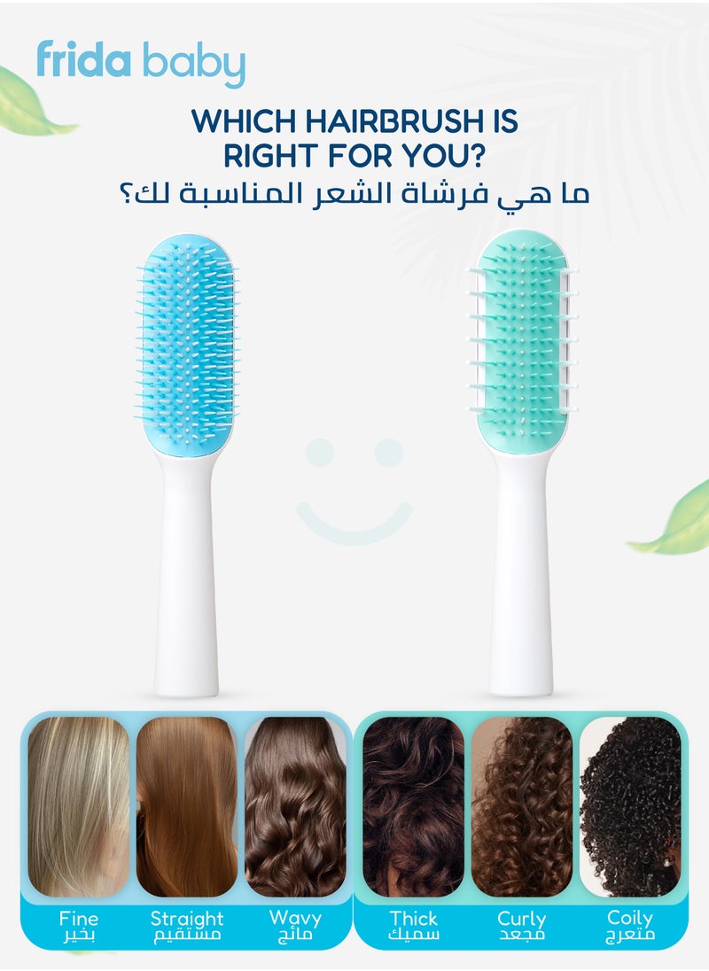 fridababy - Thick & Curly Hair Detangler Brush | Gentle Wide-Tooth Comb & Bristle Combo | No Pulling or Breakage | Wet & Dry Use | Ergonomic Handle with Protective Case - Image 1