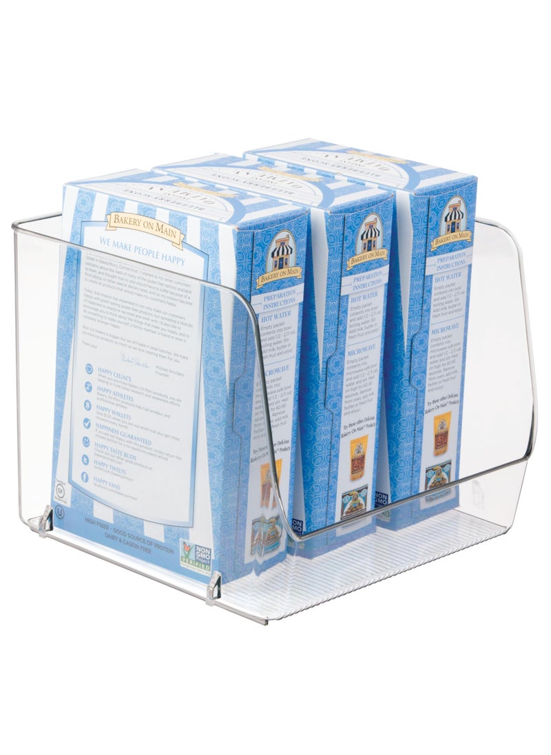 InterDesign iDesign Linus Stacking Organizer Bins for Kitchen Pantry Office Bathroom Extra LargeClear 