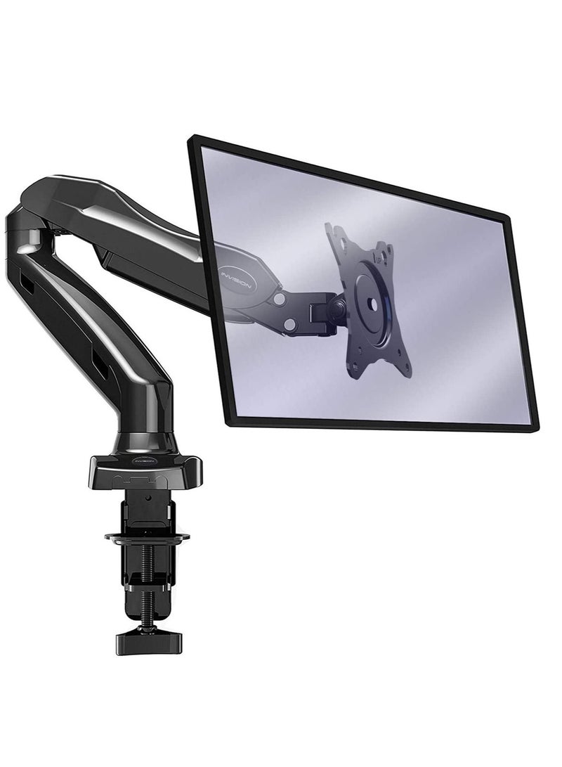 Height-Assisted Full Motion Single PC Monitor Arm Desktop Clamp Mount for 17-27in Adjustable Screens,75 to 100mm (MX150) - Image 1