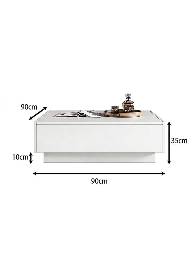 Modern Minimalist Coffee Table with 2 Drawers, Sofa Side Table with Storage Function, Solid Wood Large-Capacity End Table, Home Living Room Tea Table Sofa Table, Suitable for Living Rooms and Office Receptions - Image 3