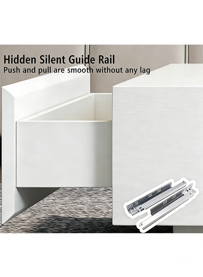 Modern Minimalist Coffee Table with 2 Drawers, Sofa Side Table with Storage Function, Solid Wood Large-Capacity End Table, Home Living Room Tea Table Sofa Table, Suitable for Living Rooms and Office Receptions - Image 4