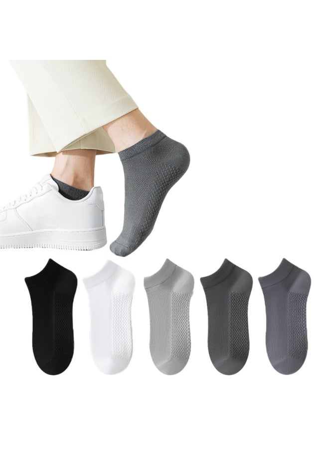 5 Pairs Men's Breathable Mesh Cotton Ankle Socks  - Image 1