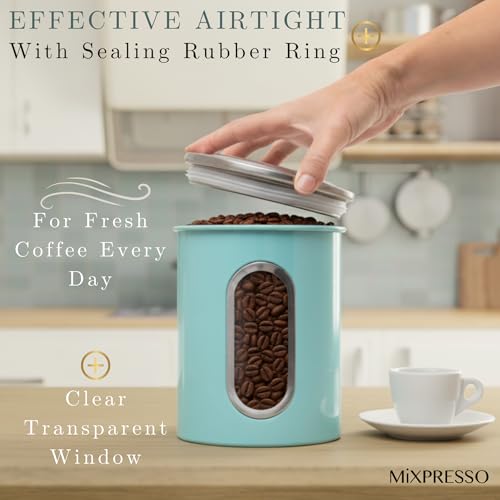 Mixpresso 3-Piece Black Canisters Sets For The Kitchen, Airtight Canister Set With See Through Window, Storage Jars for Coffee Container, Tea Organizer & Sugar Canister, Black Kitchen Canisters - Image 3