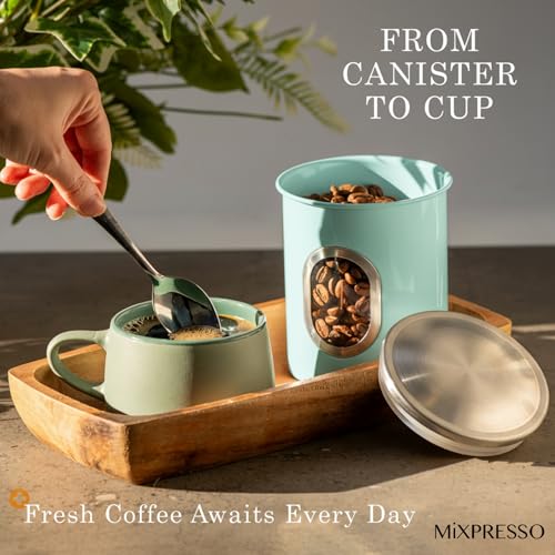 Mixpresso 3-Piece Black Canisters Sets For The Kitchen, Airtight Canister Set With See Through Window, Storage Jars for Coffee Container, Tea Organizer & Sugar Canister, Black Kitchen Canisters - Image 4