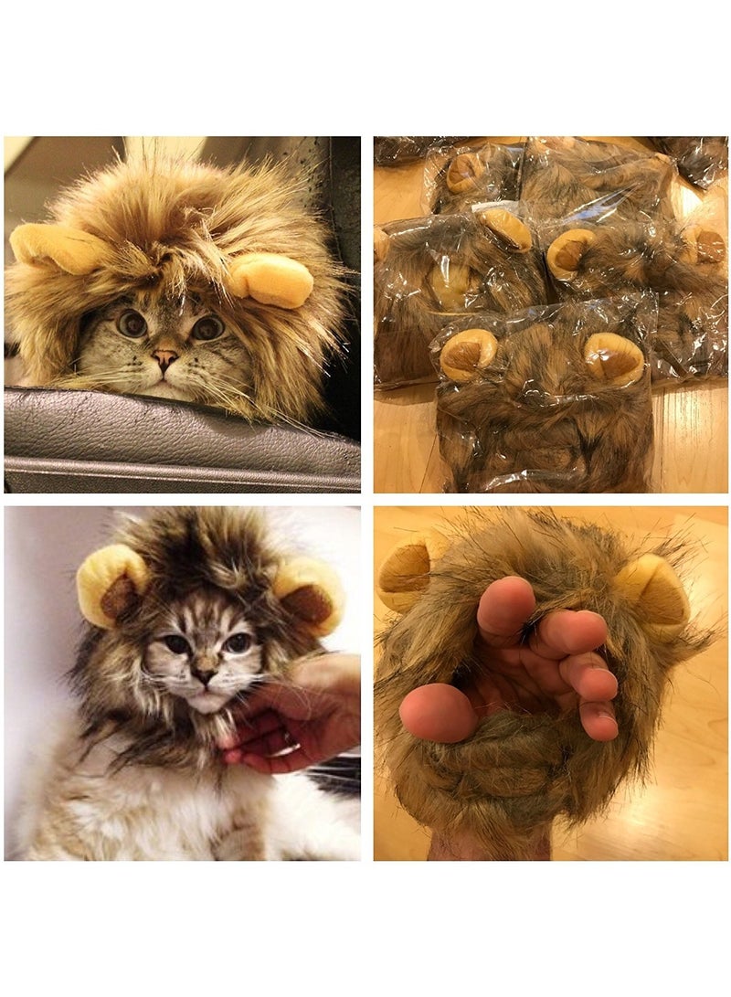 A.M Cat Lion Mane, Cat Lion Hair Costume, Cat Lion Wig Costume, Comfortable and Adjustable Fancy Dress, Premium Lion Hair Kitty Clothes, Soft and Washable, Lion Hair Hat - Image 2