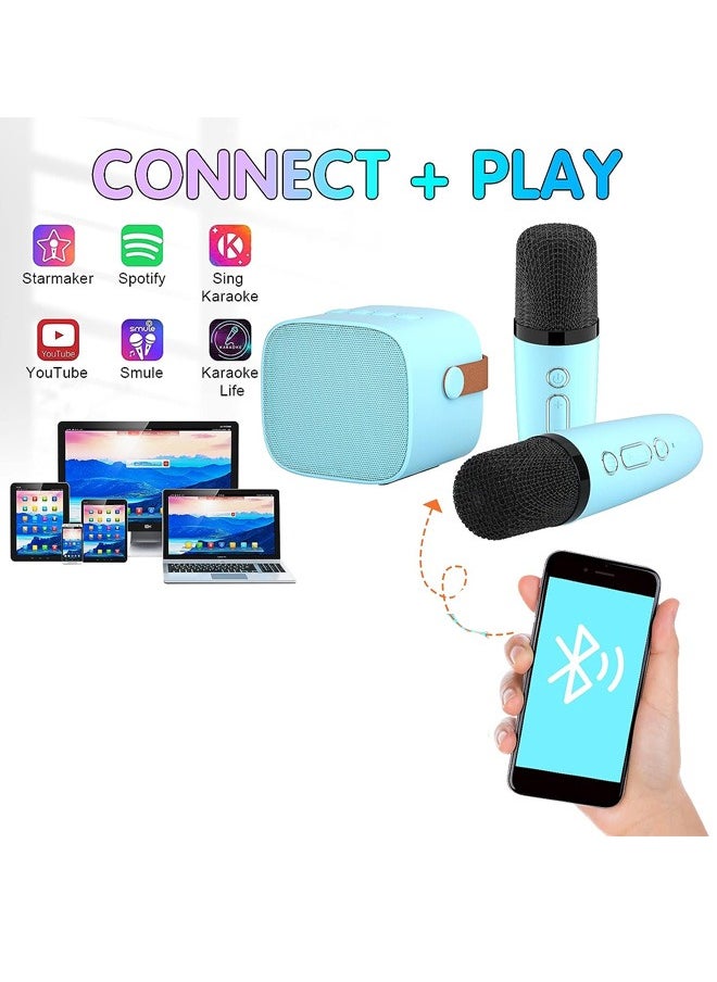 Mini Karaoke Machine with 2 Wireless Microphones for Kids Adults,18 Pre-Loaded Nursery Rhymes, Kids Karaoke Machine Toy Gift Birthday for 4, 5, 6,7,8,9 10+ Years Old Boys Teens (Blue) - pzsku/ZD695253B77A36E983CD1Z/45/_/1698482400/f61b39d1-3820-4ab8-b784-f54ca232d7a0