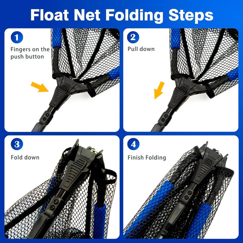 MoiShow Floating Fishing Landing Net - Foldable for Freshwater or Saltwater - Folding and Fly Fishing - Image 4