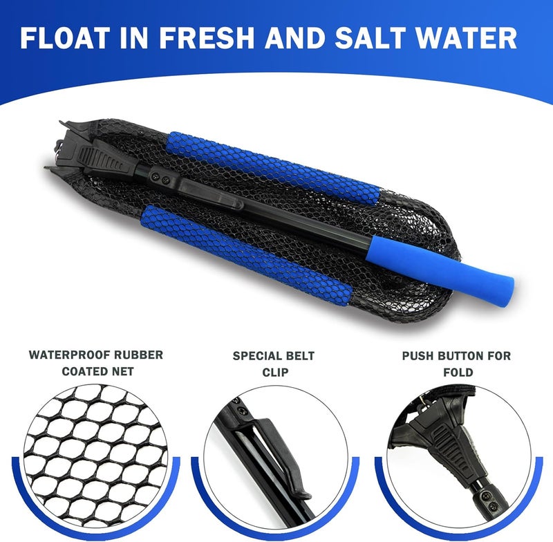 MoiShow Floating Fishing Landing Net - Foldable for Freshwater or Saltwater - Folding and Fly Fishing - Image 3