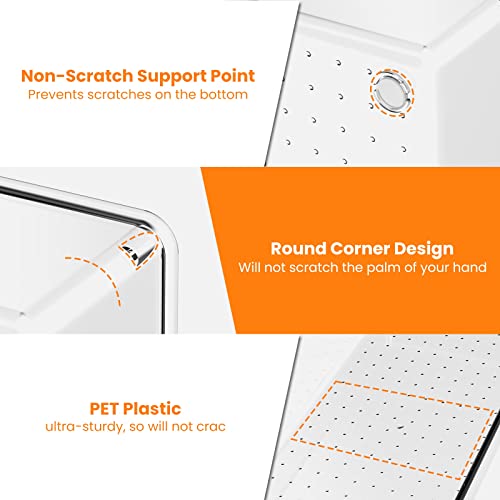 Criusia 6 Pcs Large Size Clear Drawer Organizer Set, Acrylic Non Slip Non Cracking Kitchen Drawer Storage Tray Divider, Multifunctional Storage for Cosmetics, Bathroom, Tools, Kitchen and Office - Image 4