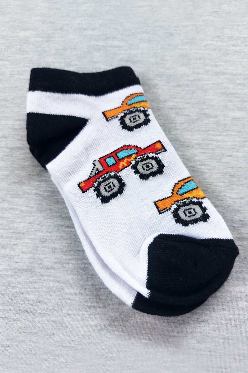 Sensu Boy's Booties Cotton Socks 6 Pack Mixed Colors - CRP2171  - Image 1