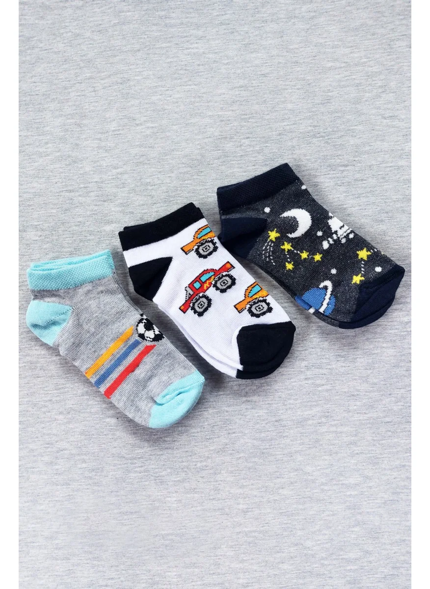 Sensu Boy's Booties Cotton Socks 6 Pack Mixed Colors - CRP2171