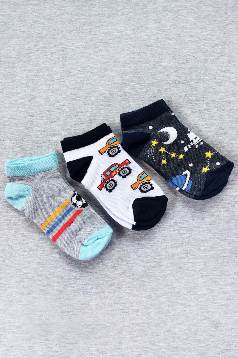 Sensu Boy's Booties Cotton Socks 6 Pack Mixed Colors - CRP2171  - Image 5