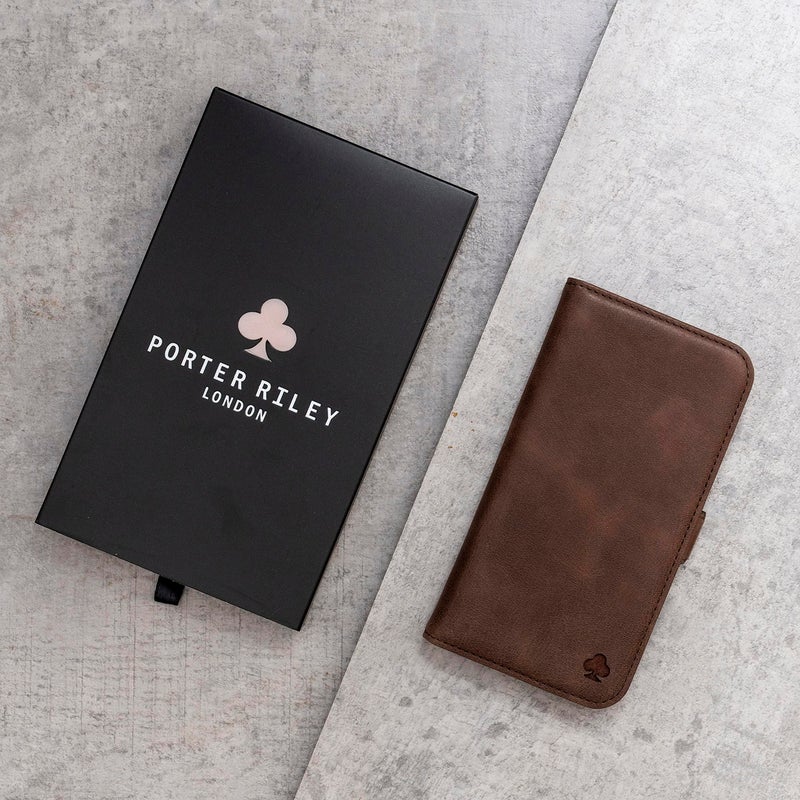 Porter Riley - Leather Case Compatible with iPhone 17 Pro. Premium Genuine Leather Stand/Cover/Wallet/Flip Case with Card Slots & Horizontal Stand (Chocolate Brown) - Image 5