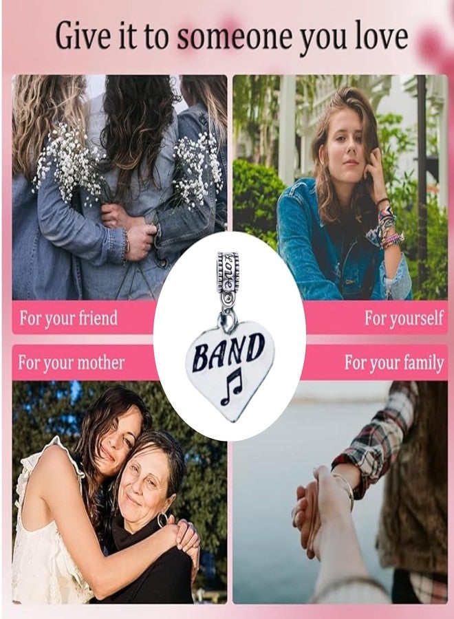 Infinity Collection Band Charm Bead - Heart Pendant with Music Note - Compatible with Pandora, Chamilia, Troll & European Bracelets - Music Lover & Marching Band Jewelry Gift for Women & Men - Image 3