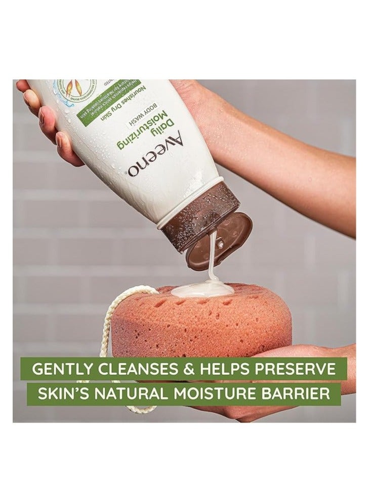 Aveeno Daily Moisturizing Body Wash for Dry & Sensitive Skin with Prebiotic Oat, Light Fragrance, Sulfate-Free, 18 fl. oz, Pack of 2 - Image 2