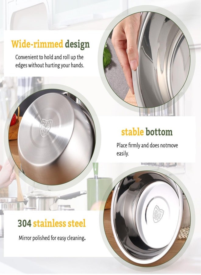 Realand Stainless Steel Bowl Set of 4, Thicker 18/8 Stainless Salad Mixing Bowls 1.5 Quart, Nesting Metal Prep Bowls for Cooking Baking Marinating Cereal Soup - Image 5