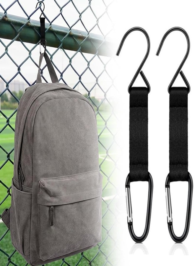 Yopolaz 2 Pack Fence Hooks - Hanging Metal Backpack Hook for Outdoor Sports - Baseball Bag Hook for Fence, Tennis Accessories (Black x 2) - Image 1