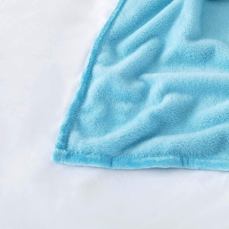 BSB HOME Micromink All Season Solid/Plain 250 GSM Single Blanket/Comforter/Dohar/Throw - Ultra Soft Cozy Blanket with Pompom Fringe (Sky Blue, 220X115 Cm) (5X7 feet) - Image 3