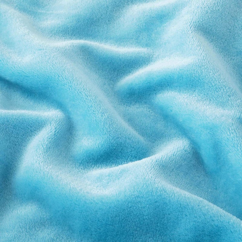 BSB HOME Micromink All Season Solid/Plain 250 GSM Single Blanket/Comforter/Dohar/Throw - Ultra Soft Cozy Blanket with Pompom Fringe (Sky Blue, 220X115 Cm) (5X7 feet) - Image 5