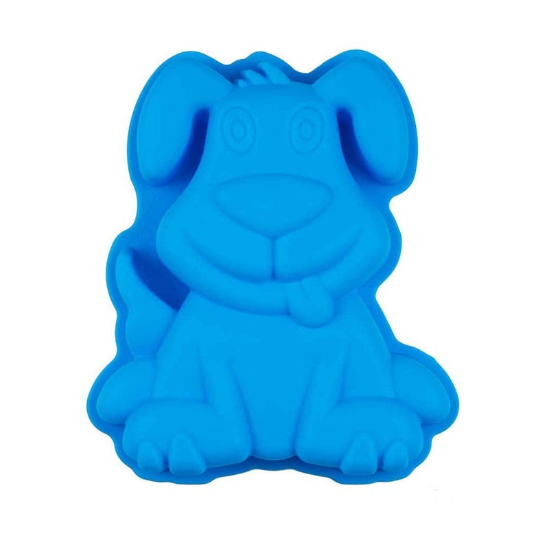 Fewo Small Puppy Dog Cake Pan Nonstick Pup Dog Silicone Baking Mold Tray for Muffin Loaf Bread Toast Mousse Scone Baking Supplies 78x67x16