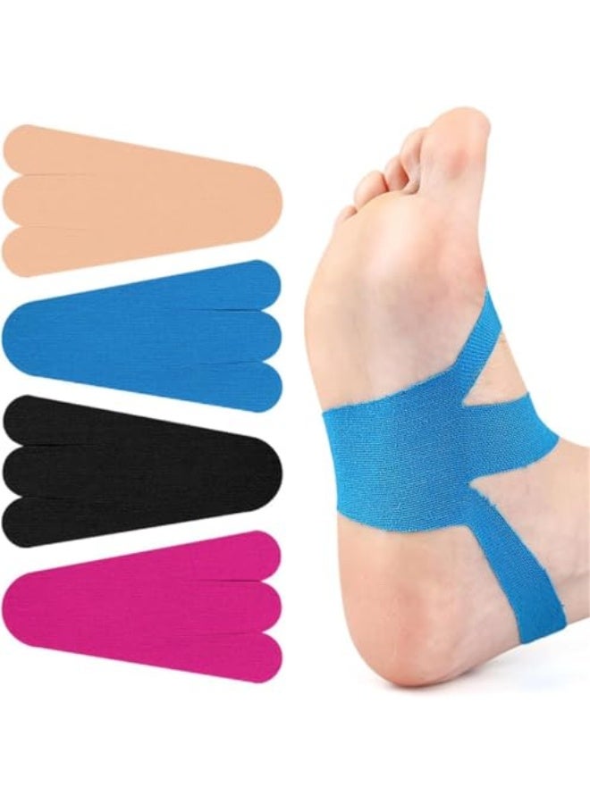 شريط kinesiology لعلاج التهاب اللفافة الأخمصية، 20 قطعة، شرائط دعم القدم القابلة للتنفس والمقاومة للماء، شريط عضلي قطني مضاد للحساسية لدعم القوس، الكعب، الكاحل، ونفق الرسغ، لتخفيف إصابات الرياضة - Image 1