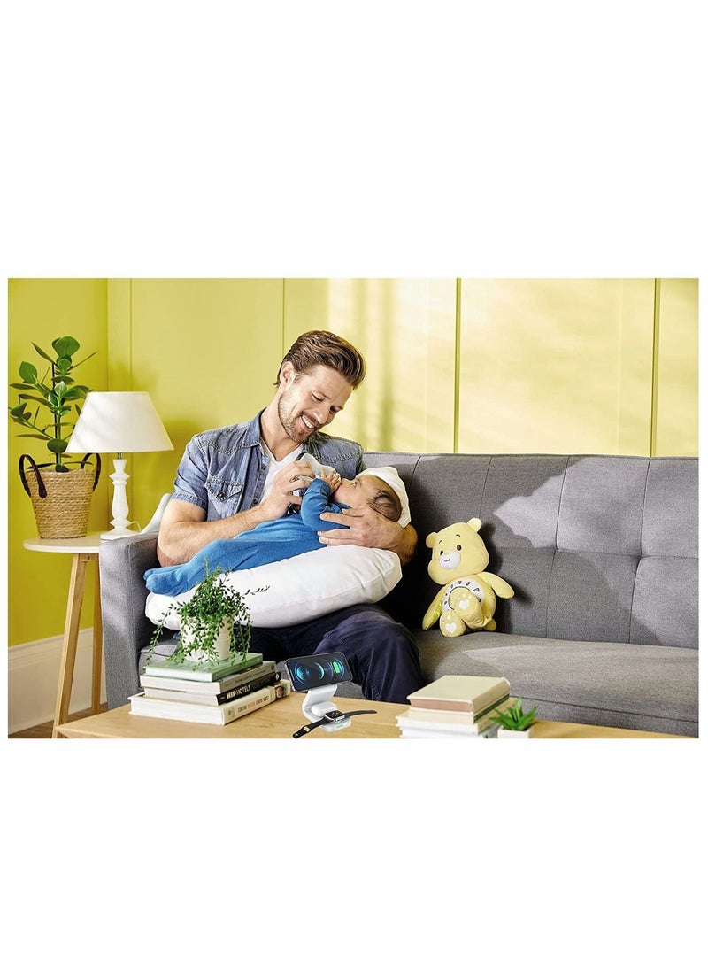 Captaintech Wireless Charger, 3 in 1 Wireless Charging Station Magnetic Qi Certified Fast Charging Stand for 13/13 Pro/13 Pro Max/13 mini/12/12 Pro Max/11/X, for iWatch SE/6/5/4/3/2(with Adapter) - Image 3