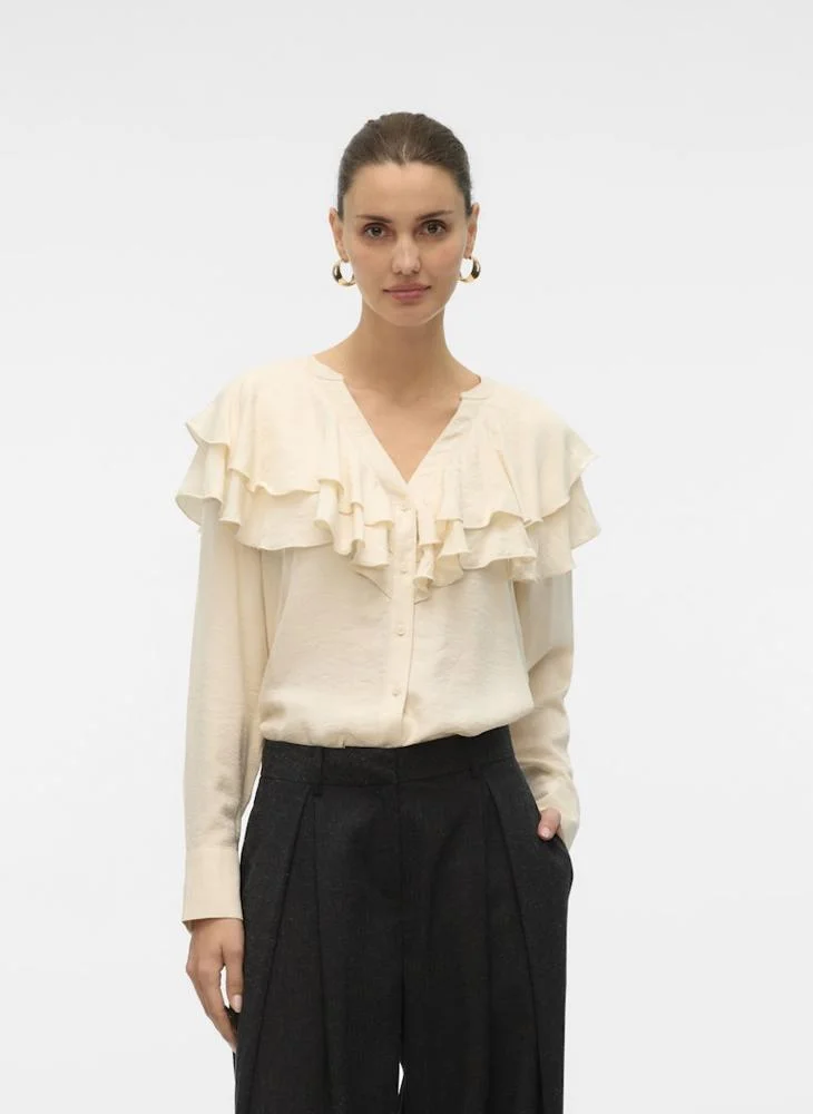 Vmlizzi Ruffle Detail Long Sleeve Top