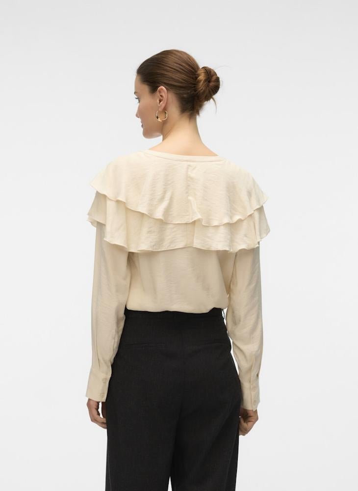 فيرو مودا توب بأكمام طويلة وتفاصيل مكشكشة - Image 2