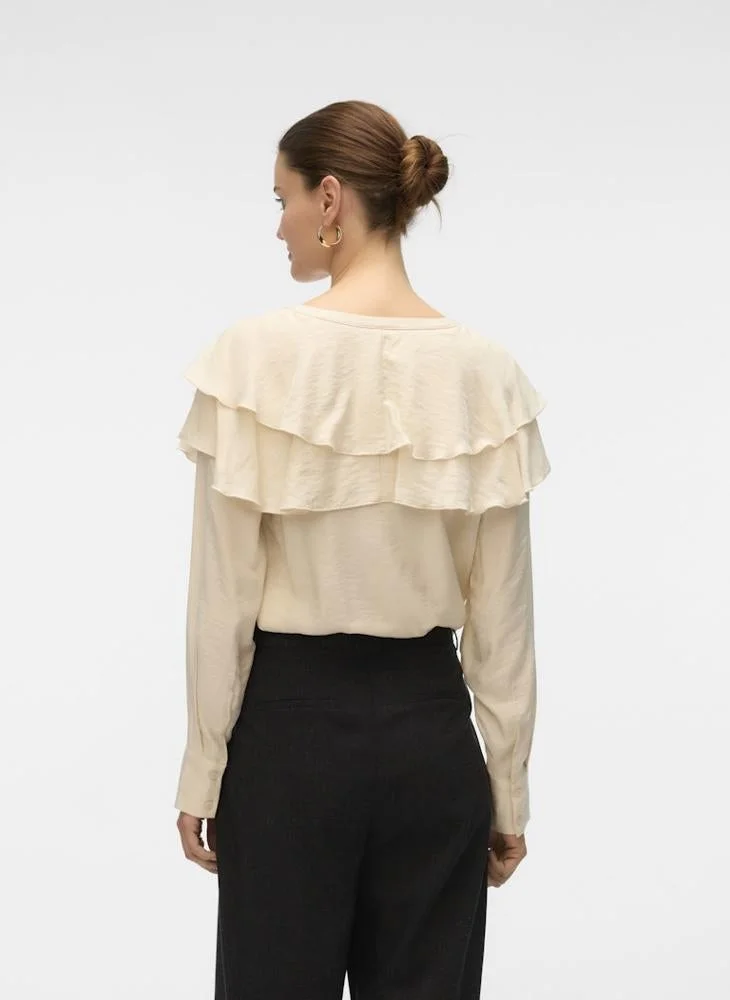 VERO MODA Vmlizzi Ruffle Detail Long Sleeve Top
