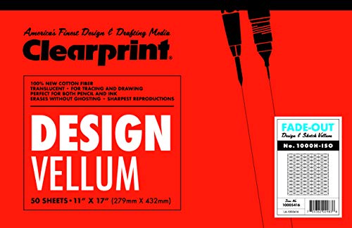 Clearprint دفتر فلام من كلير برينت 11" × 17" 1000H مع شبكة إيزومترية بزاوية 30 درجة، 16 رطل، 100% قطن، 50 ورقة، 1 كل - Image 3
