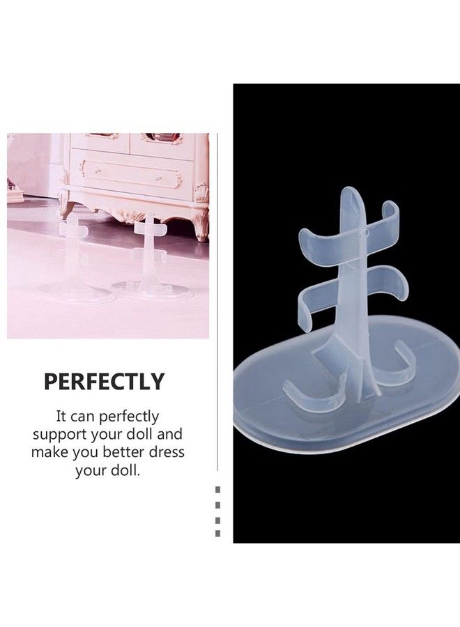 Toyvian 24Pcs Doll Stands Display Holder Plastic Transparent Stent Rack Doll Leg Clip Mini Toy Puppet Support Frame Action Figures Doll Brackets - Image 5