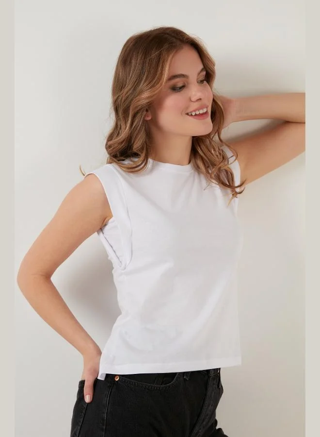 Lela Lela Cotton Crew Neck Sleeveless Basic T-Shirt Women's T-SHIRT 5864201