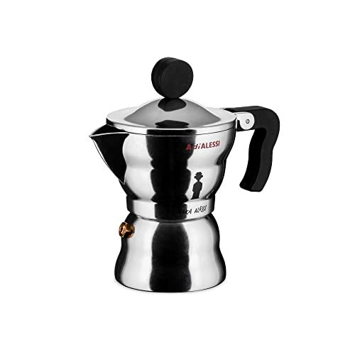 Alessi AAM33/1 - Design Espresso Coffee Maker, Aluminum and Thermoplastic Resin, 1 Cup, Black Handle - Image 2