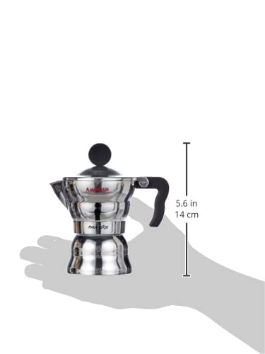 Alessi AAM33/1 - Design Espresso Coffee Maker, Aluminum and Thermoplastic Resin, 1 Cup, Black Handle - Image 3