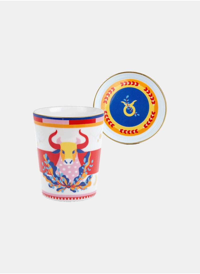Baci milano - Porcelain Cup with Lid/Saucer – Taurus (Ø 9 cm, H 12 cm) - Image 1