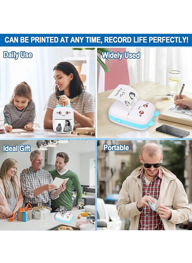Spaceshoop Portable Mini Printer, Mini Pocket Printer, Thermal Photo Printer for Scrapbooking Text Memo Notes Office Receipts Printing Inkless Pink  - Image 2